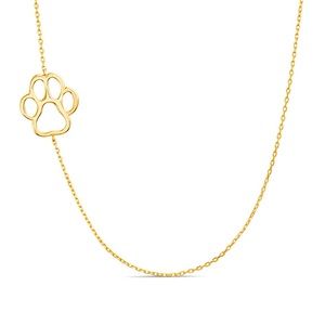 NWT Rae Dunn open paw print necklace in yellow gold plated brass